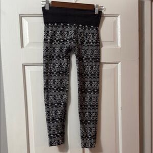 3 pair Black and Gray and maroon Patterned Leggings